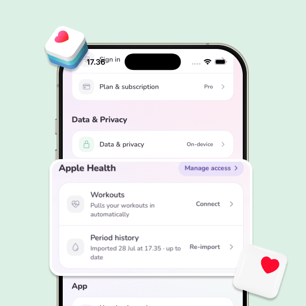 Runs and rides auto-imported from Apple Watch into Lunia